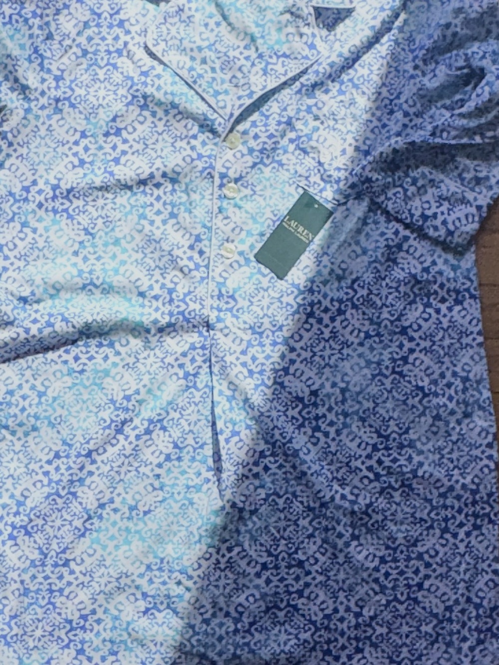 NWT Lauren Ralph Lauren Blue Medallion Cotton Sleep Shirt Nightgown Medium - Picture 11 of 17